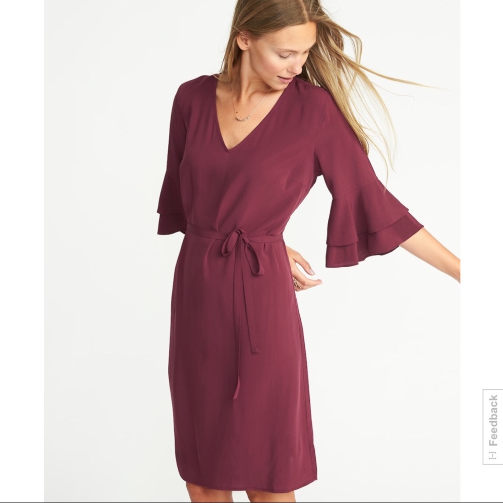 NWT Old Navy Ruffle-Sleeve Tie-Waist Shift Dress